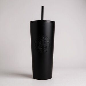 Starbucks Matte Black Tumbler Cup Venti Double Walled Stainless Cold Cup 20 oz